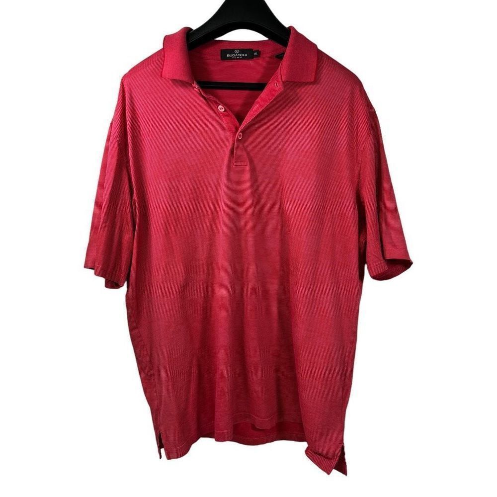 Bugatchi Uomo Men's Red Mercerized Cotton Short Sleeve Polo Size XXL